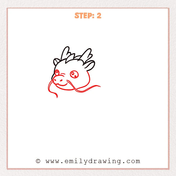 how to draw a chinese dragon - Step 2
